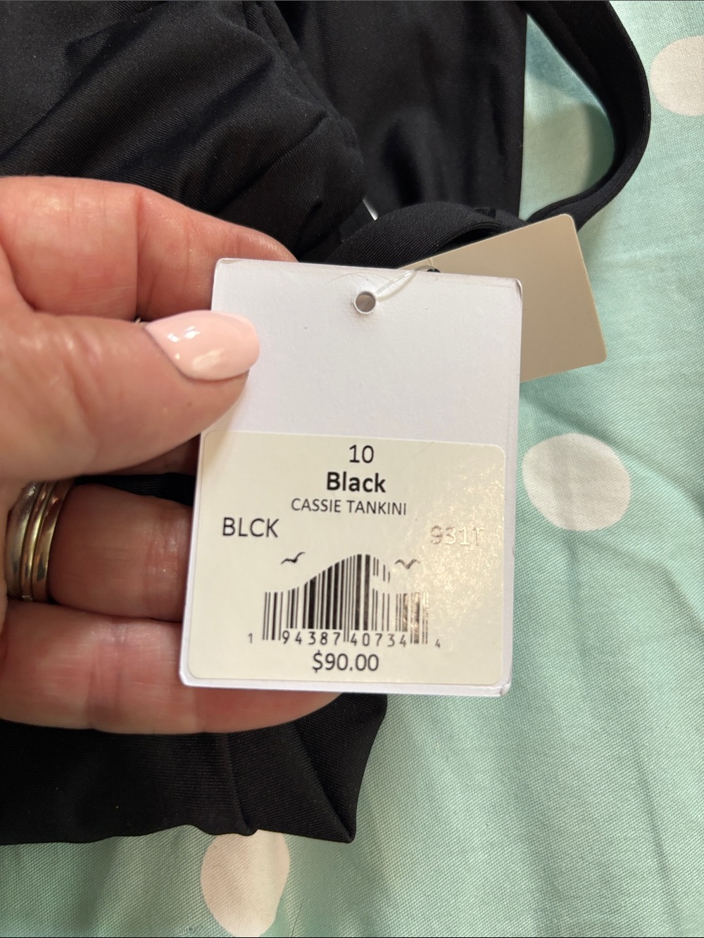 Adjustable Black Ruched Tankini Top - Picture 4 of 4